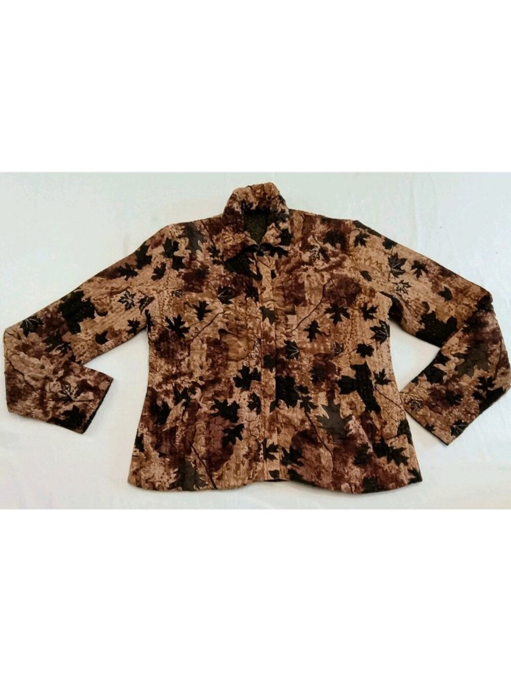 UBU Women’s Reversible Crinkle Leaf Print Travel Jacket Lightweight M